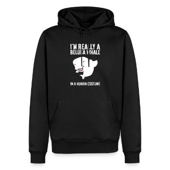 Je suis vraiment un béluga dans un - Sweat à capuche Premium bio Homme - noir - Devant - Nico (187cm)