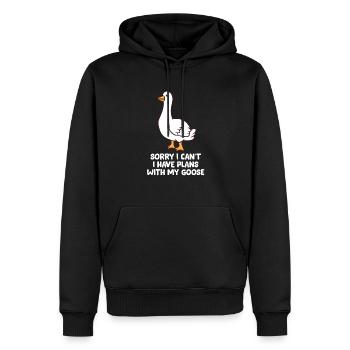 Drôle d’oie Désolé, je ne peux pas, je - Sweat à capuche Premium bio Homme - noir - Devant - Nico (187cm)
