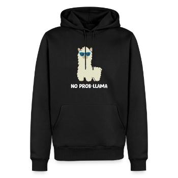 Llama Lover No Prob-LLama Alpaka No Probllama - Männer Premium Bio Hoodie - Schwarz - Vorne - Nico (187cm)