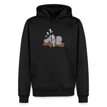 J’aime beaucoup l’orignal, d’accord? - Sweat à capuche Premium bio Homme - noir - Devant - Nico (187cm)