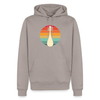 Biwa Asiatisches RETRO Streich Instrument - Männer Premium Bio Hoodie - Taupe - Vorne - Nico (187cm)