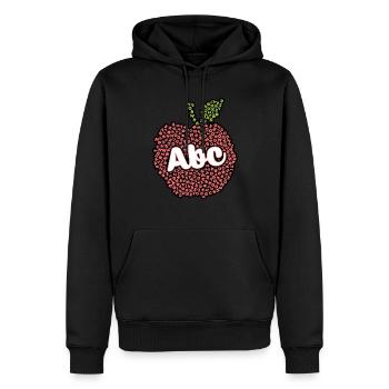 Apple Made from the Alphabet - Men’s Premium Organic Hoodie - black - Front - Nico (187cm)