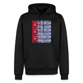 Cuba Drapeau cubain - Sweat à capuche Premium bio Homme - noir - Devant - Nico (187cm)