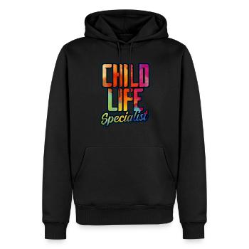 Child Life Specialist - Men’s Premium Organic Hoodie - black - Front - Nico (187cm)