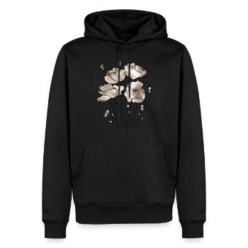 Fleur - Sweat à capuche Premium bio Homme - noir - Devant - Nico (187cm)