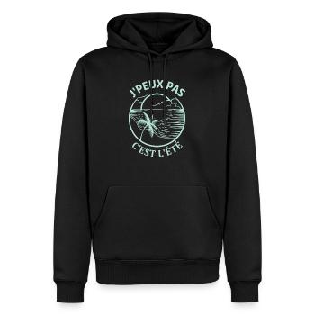 Humour été plage soleil - Sweat à capuche Premium bio Homme - noir - Devant - Nico (187cm)