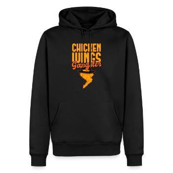 Chicken Wings Gangster - Men’s Premium Organic Hoodie - black - Front - Nico (187cm)
