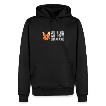 Just a Girl Who Loves Bengal Cats - Männer Premium Bio Hoodie - Schwarz - Vorne - Nico (187cm)