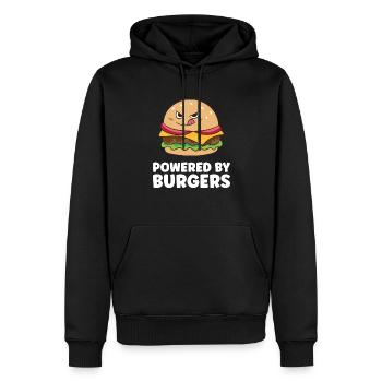 Burger Fast Food Powered By Burgers - Männer Premium Bio Hoodie - Schwarz - Vorne - Nico (187cm)