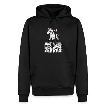 Nur ein Mädchen, das Zebras liebt - Männer Premium Bio Hoodie - Schwarz - Vorne - Nico (187cm)