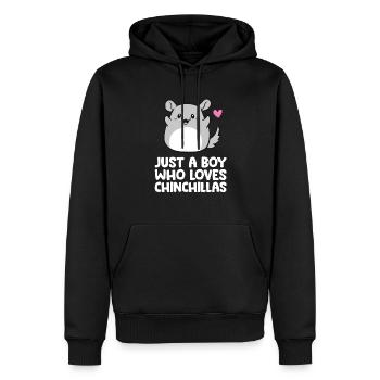 Nur ein Junge, der Chinchillas liebt - Männer Premium Bio Hoodie - Schwarz - Vorne - Nico (187cm)