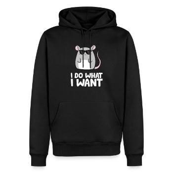 Mäuse Ich mache was ich will Rattenmaus - Männer Premium Bio Hoodie - Schwarz - Vorne - Nico (187cm)
