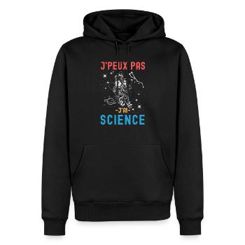 Science astronomie astronaute 2 - Sweat à capuche Premium bio Homme - noir - Devant - Nico (187cm)