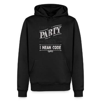 computer programming quote statement - Männer Premium Bio Hoodie - Schwarz - Vorne - Nico (187cm)