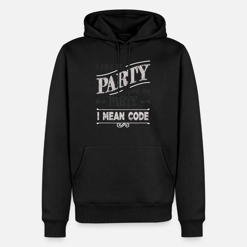 computer programming quote statement - Männer Premium Bio Hoodie - Schwarz