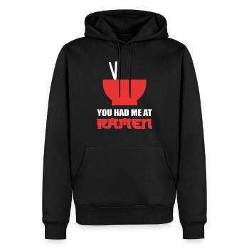 Hatte mich bei Ramen Liebende Person Geschenk - Männer Premium Bio Hoodie - Schwarz - Vorne - Nico (187cm)