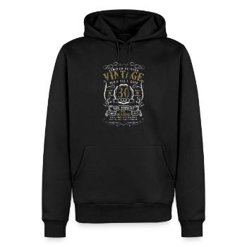 30e anniversaire 30 ans Aged parfaitement 30 - Sweat à capuche Premium bio Homme - noir - Devant - Nico (187cm)