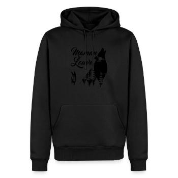 Maman louve 5 - Sweat à capuche Premium bio Homme - noir - Devant - Nico (187cm)