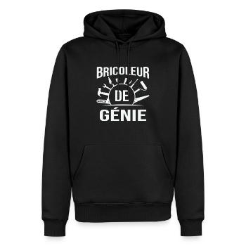 Bricoleur de génie 2 - Sweat à capuche Premium bio Homme - noir - Devant - Nico (187cm)