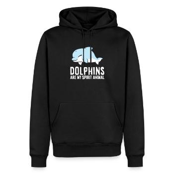 Les dauphins sont mon âme d’amoureux des grands dauphins - Sweat à capuche Premium bio Homme - noir - Devant - Nico (187cm)