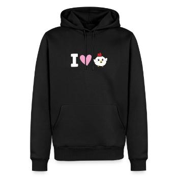 Hühner lieben Ich liebe Hühner - Männer Premium Bio Hoodie - Schwarz - Vorne - Nico (187cm)