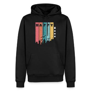 Impressions Happy Mood - Sweat à capuche Premium bio Homme - noir - Devant - Nico (187cm)