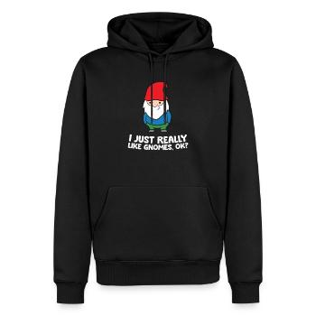 I Just Really Like Gnomes, Ok? Garden Gnome - Men’s Premium Organic Hoodie - black - Front - Nico (187cm)