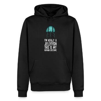 Ich bin wirklich eine Qualle Dies ist mein - Männer Premium Bio Hoodie - Schwarz - Vorne - Nico (187cm)