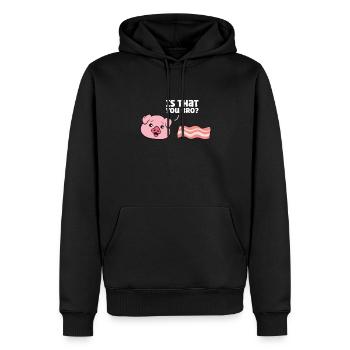 Lustiger Speck Schwein ist, dass Sie lustig - Männer Premium Bio Hoodie - Schwarz - Vorne - Nico (187cm)