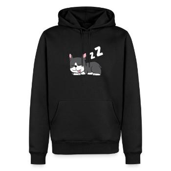 Boston Terrier Faulenzer Niedlich Schlafender - Männer Premium Bio Hoodie - Schwarz - Vorne - Nico (187cm)