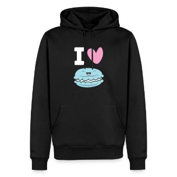 Macaron-Liebhaber Ich liebe Macarons Frankreich - Männer Premium Bio Hoodie - Schwarz - Vorne - Nico (187cm)