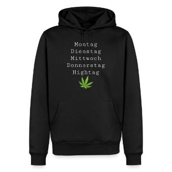 Wochentage - Männer Premium Bio Hoodie - Schwarz - Vorne - Nico (187cm)