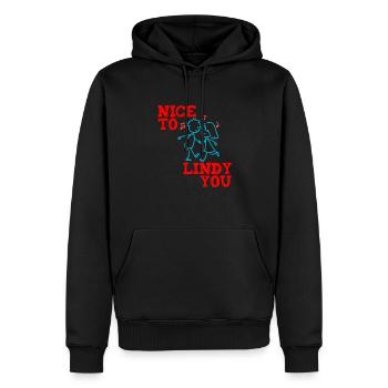 Lindy Hop Swing Tanz Nice to Lindy you - Männer Premium Bio Hoodie - Schwarz - Vorne - Nico (187cm)