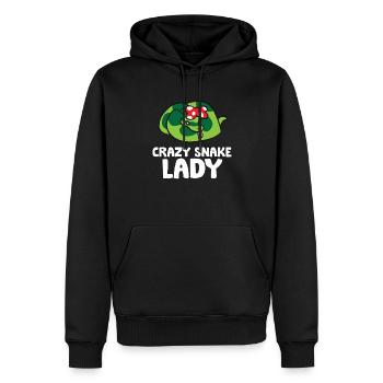 Crazy Snake Lady Les femmes aiment les serpents - Sweat à capuche Premium bio Homme - noir - Devant - Nico (187cm)