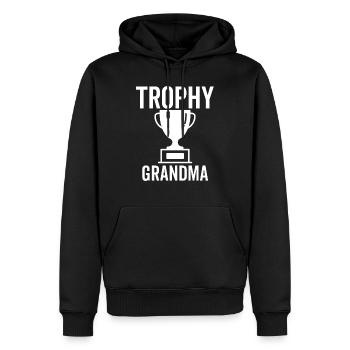 Trophée Grand-mère - Sweat à capuche Premium bio Homme - noir - Devant - Nico (187cm)