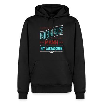 welpe pfote geburtstagsgeschenk bullterrier - Männer Premium Bio Hoodie - Schwarz - Vorne - Nico (187cm)