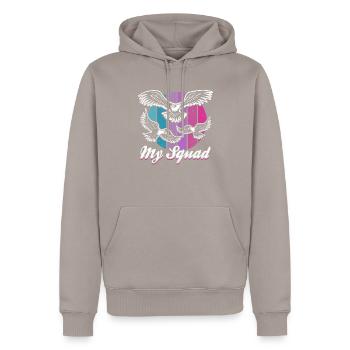 Raubvogel lustige Falkner Spruch Jagd design - Männer Premium Bio Hoodie - Taupe - Vorne - Nico (187cm)