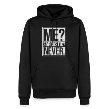 me sarcastic never Zitat - Männer Premium Bio Hoodie - Schwarz - Vorne - Nico (187cm)
