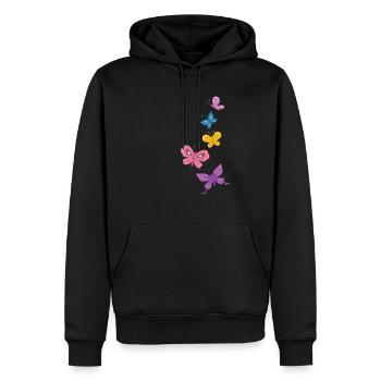 Papillons - Sweat à capuche Premium bio Homme - noir - Devant - Nico (187cm)