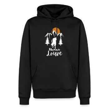 Maman Louve 1 - Sweat à capuche Premium bio Homme - noir - Devant - Nico (187cm)
