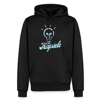 Käpsele - Männer Premium Bio Hoodie - Schwarz - Vorne - Nico (187cm)