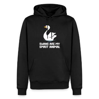 Les cygnes sont mon âme animale Funnier - Sweat à capuche Premium bio Homme - noir - Devant - Nico (187cm)