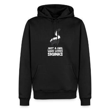 Juste une fille qui aime les mouffettes - Sweat à capuche Premium bio Homme - noir - Devant - Nico (187cm)