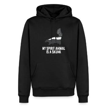 Mon animal d’âme est une mouffette - Sweat à capuche Premium bio Homme - noir - Devant - Nico (187cm)