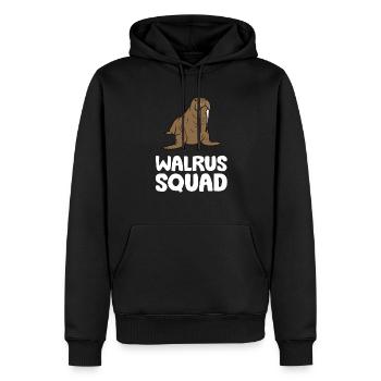 Walross Squad Meerestier Lustiges Walross Squad - Männer Premium Bio Hoodie - Schwarz - Vorne - Nico (187cm)