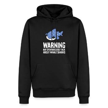 Warnung kann spontan über Walhaie sprechen - Männer Premium Bio Hoodie - Schwarz - Vorne - Nico (187cm)