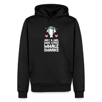 Nur ein Mädchen, das Walhaie liebt - Männer Premium Bio Hoodie - Schwarz - Vorne - Nico (187cm)