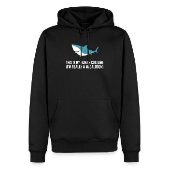 C’est mon costume humain, je suis vraiment un mégalodon - Sweat à capuche Premium bio Homme - noir - Devant - Nico (187cm)