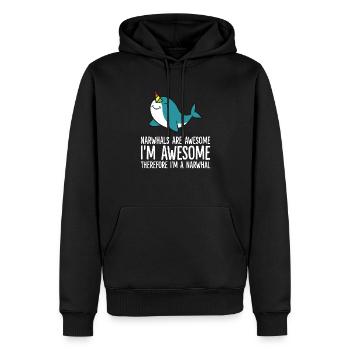 Narwhals Are Awesome. I'm Awesome Therefore I'm a - Männer Premium Bio Hoodie - Schwarz - Vorne - Nico (187cm)