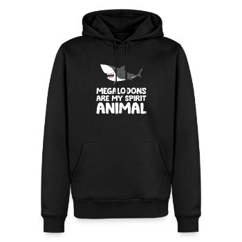 Les mégalodons sont mon animal d’âme Megalodon shark - Sweat à capuche Premium bio Homme - noir - Devant - Nico (187cm)